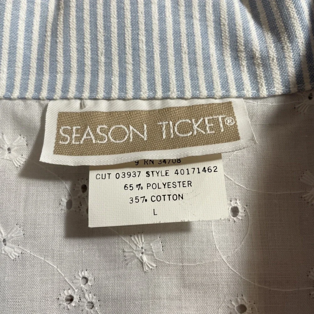 Season Ticket NWT Vintage Cotton And Lace Shirt Pants Set Women 16S Cottage Core